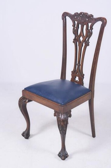 Chippendale style carved mahogany side chair