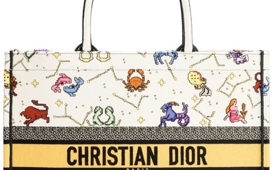 Christian Dior Multicolor Embroidered Canvas Pixel Zodiac Large Book...