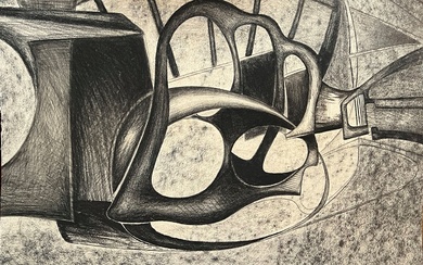 Christian ODDOUX (1947-2022),"Composition", fusain, H : 63 cm, L : 77 cm Lot exposé dans...