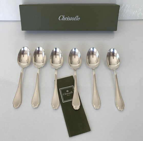 Christofle modèle Pompadour - Coffee spoons (6) - Silverplate