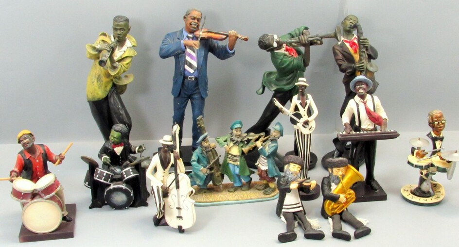 Collection of 12 Decorative Figurines of Music Players