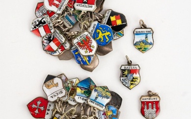 Collection of Souvenir Enameled Silver Charms
