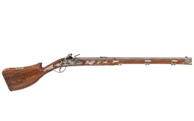 Contemporary Flintlock Musket with Folkloric Hunting Motifs