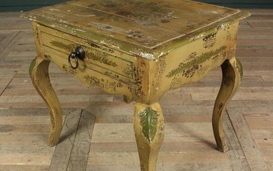 Continental Carved and Paint Decorated Side Table