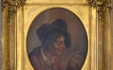Continental school, 19th century, Portrait of a man with pipe.