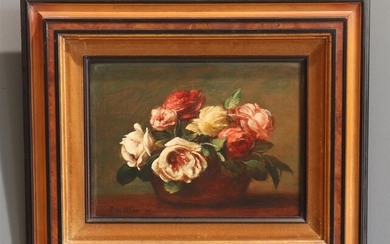 Cornelis Le Mair (1944-), gesign. l.o., stilleven met rozen in vaas,...