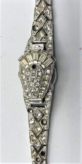 Crawford 17 Jewels Ladies Fancy Rhinestones Wristwatch