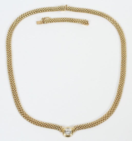 DIAMOND 14KT YELLOW GOLD NECKLACE WITH MATCHING EXTENDER 17