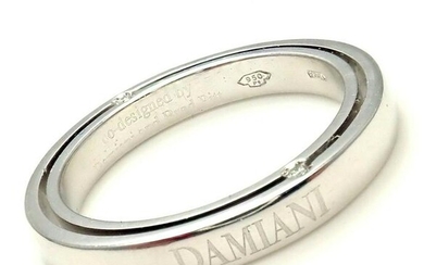 Damiani Brad Pitt Platinum 4 Diamond 3mm Band Ring Sz 7