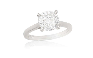 Description A DIAMOND SINGLE-STONE RING The brilliant-cut diamond weighing...