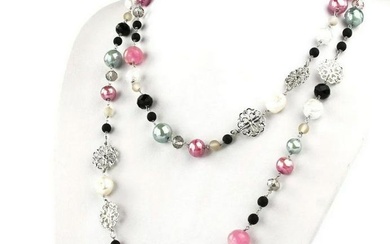 Double Lined Glass Beaded Necklace