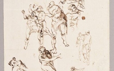 ÉCOLE FRANÇAISE, VERS 1820 Study of figures With the dry...
