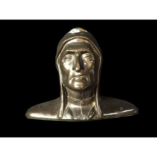 Early 1900's Cast Bronze Bust of Dante