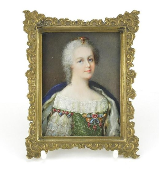 Early 19th century hand painted portrait miniature of a