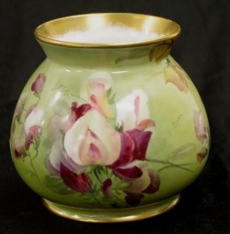 Early Doulton Burslem floral vase hand painted floral decora...
