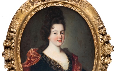 Ecole française vers 1700, entourage de François de TROY Portrait de femme à la robe...