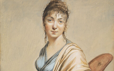 Ecole française vers 1810 Portrait de Marthe-Marie-Pierre Hutteau d'Origny, née Petit