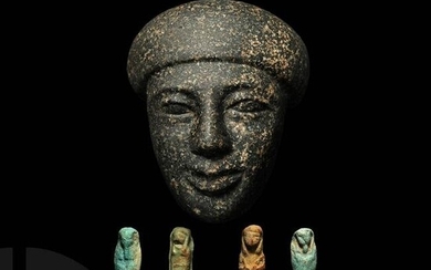 Egyptian Granite Mask from a Sarcophagus