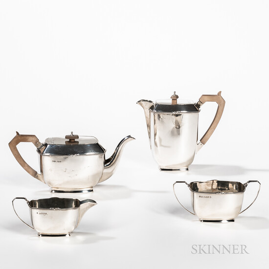English Four-piece Sterling Silver Coffee and Tea Service