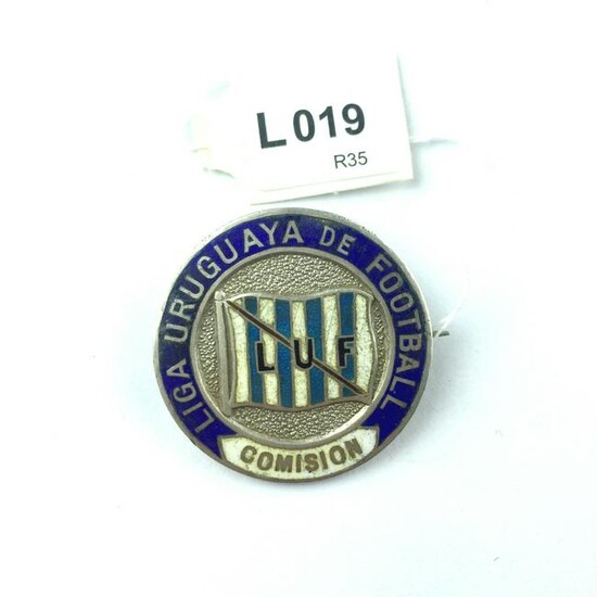 English Silver and enamelled badge pin from Birmingham