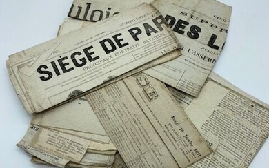 Ensemble de documents sur la Guerre de 1870 comprenant 7 Gazettes des absents vierges +...