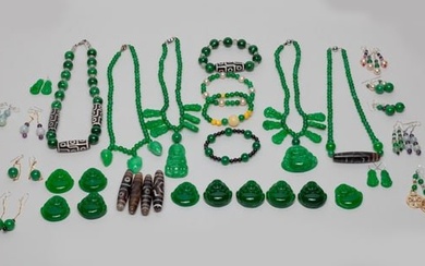 Estate Chinese Color Stone Jewelry