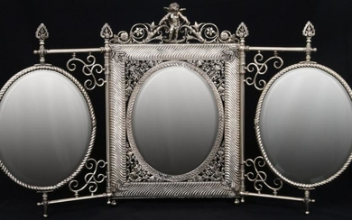 Exceptional Silver Plated Dressing Mirror