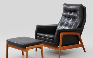 FOLKE OHLSSON. Armchair with footstool, “Arizona”, Dux, model designed in 1964.