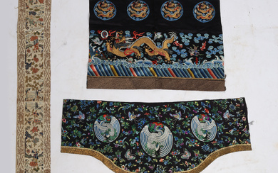 FOUR SILK EMBROIDERED PANELS, CHINA, QING DYNASTY.