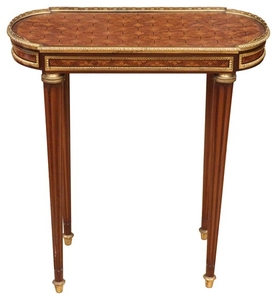FRENCH MARQUETRY INLAID TOP BRONZE ORMOLU TABLE 26 12 25