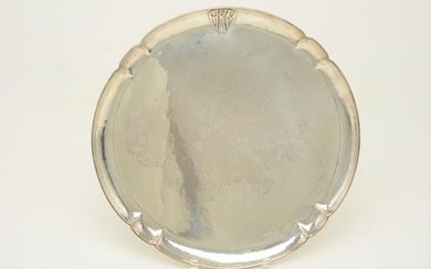 Falick Novick round sterling silver tray. Diameter