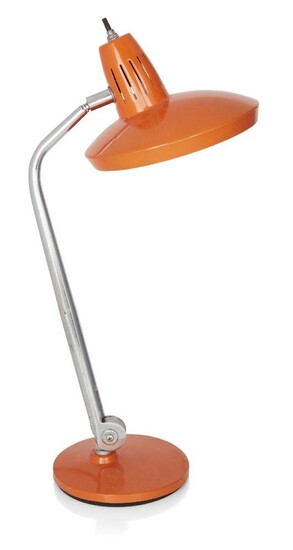 Fase, Desk lamp, circa 1960, Lacquered steel, chromed metal, plastic, Cast manufacturer's mark to underside, 58cm high It is the buyer's responsibility to ensure that electrical items are professionally rewired for use.