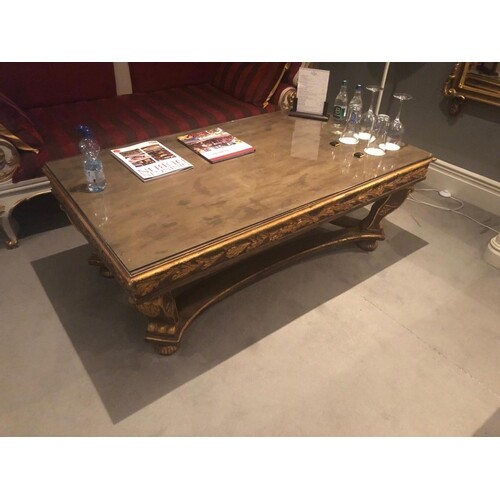 Fine Regency style painted and gilt centre coffee table comp...