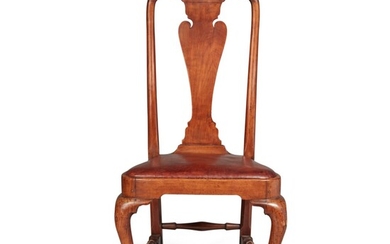Fine and Rare Queen Anne Walnut Compass-Seat Rounded Stile Side Chair, Boston, Massachusetts, Circa 1755