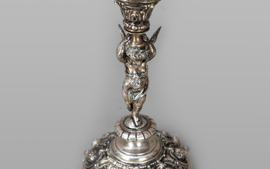 Foot of a centerpiece, silver, Austria, 1886 to 1922.