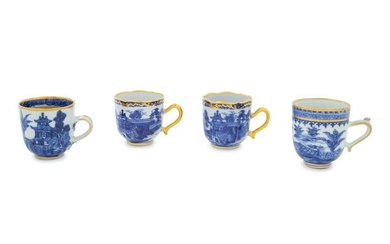 Four Chinese Export Porcelain Teacups