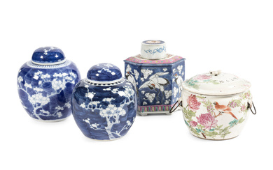 Four Chinese Porcelain Covered Jars