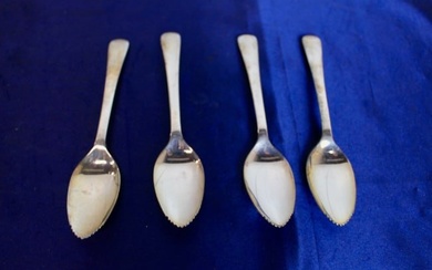 Four Silver Plated Sheffield England Sorbet Spoons