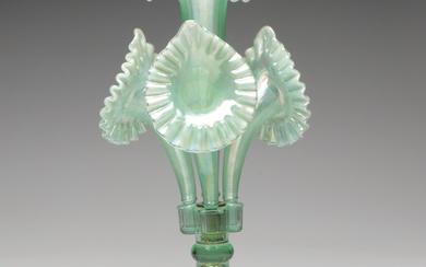 Frank M. Fenton Centennial Collection Iridescent Ruffled Art Glass Epergne