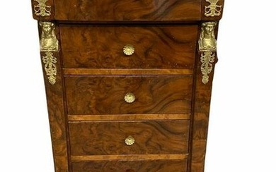 French Empire Seven Drawer Bronze Mounted and Marble