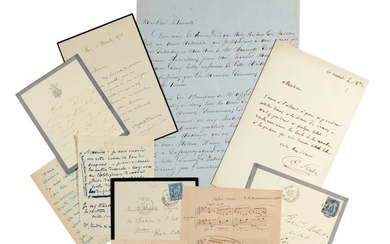 French Literature. Eight autograph letters etc George Sand, Dumas père, Scribe, Bernhardt, Zola and others