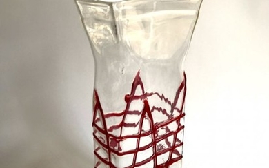 Fulvio Bianconi Murano Glass Vase Mazzega, Italy
