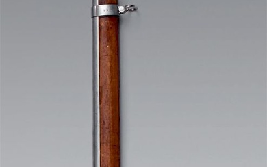 Fusil à percussion modèle vers 1840, canon rond poinçonné au tonnerre, poli blanc, longueur 108,3...