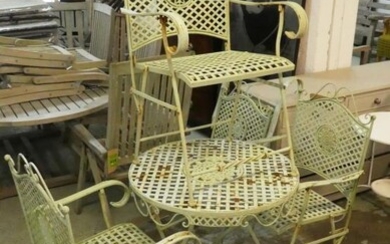 GARDEN SET, including table and four chairs, 1950's French...