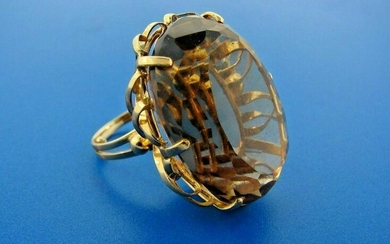 GROOVY 14k Yellow Gold & Citrine Cocktail Ring