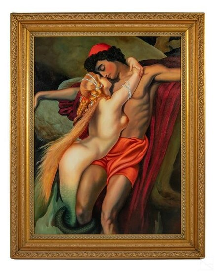 Gardani 20C. Nude Lovers Painting after F Leighton