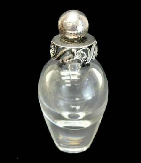Georg Jensen Sterling Silver Glass Perfume Bottle