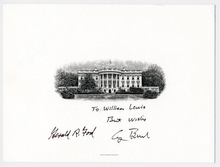 Gerald Ford & George H.W. Bush Signed BEP White House