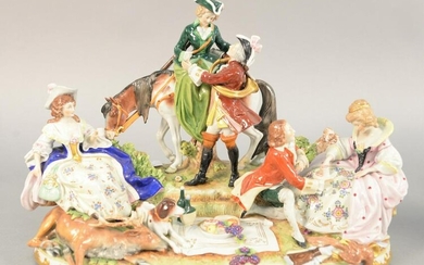 German porcelain figural group, picnic with game and