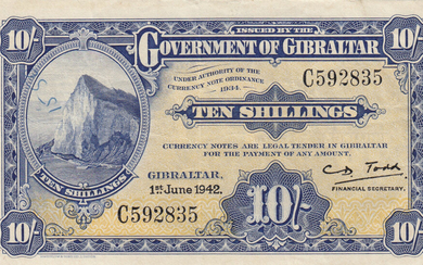 Gibraltar 10 Shillings 1942